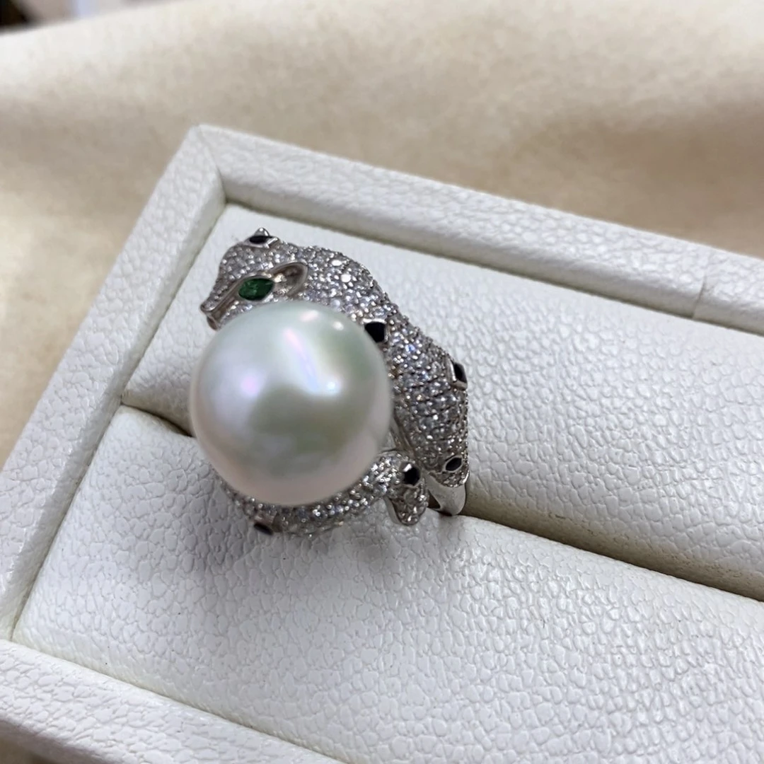 淡水珍珠戒指银S925镶嵌