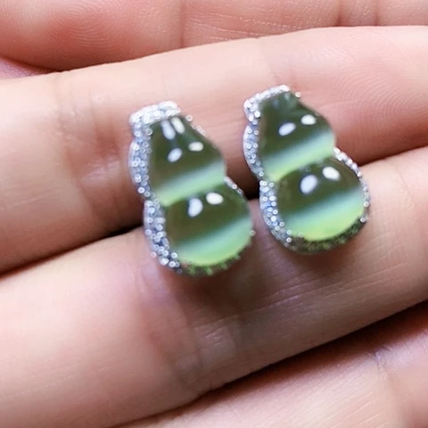 和田玉银S925镶嵌挂件