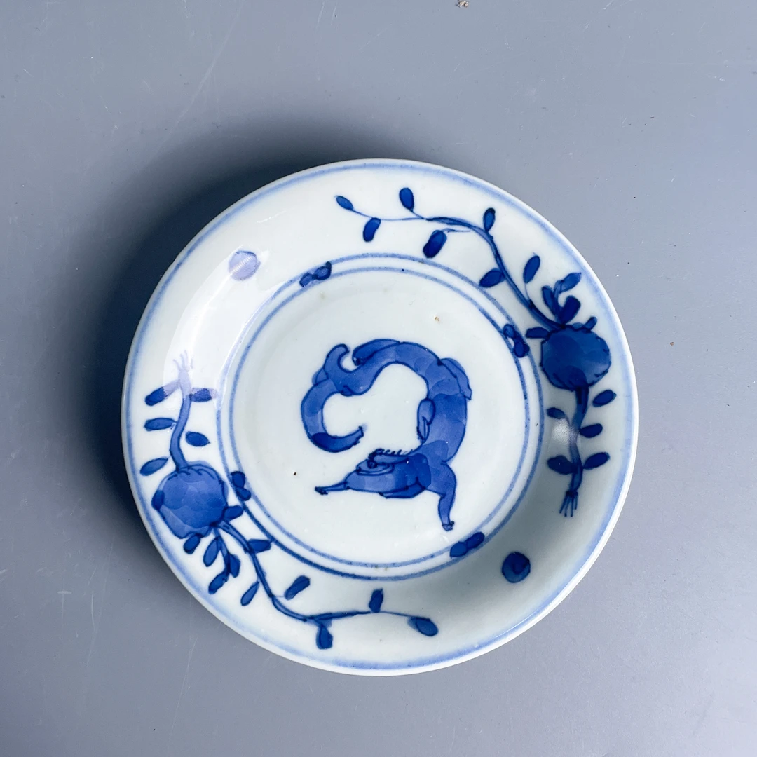 清道光青花瑞兽纹小盘-M25KZ005B28