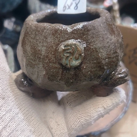 红陶粗陶花盆手工