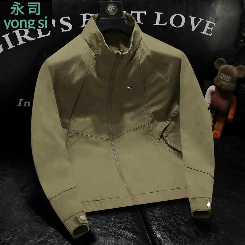 潮牌男士外套春春秋2025新款工潮流帅气高级感立领男士夹克外套