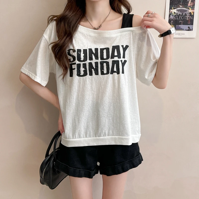 字母印花纯棉短袖T恤女夏季新款爆款韩版宽松大码网红半袖上衣ins