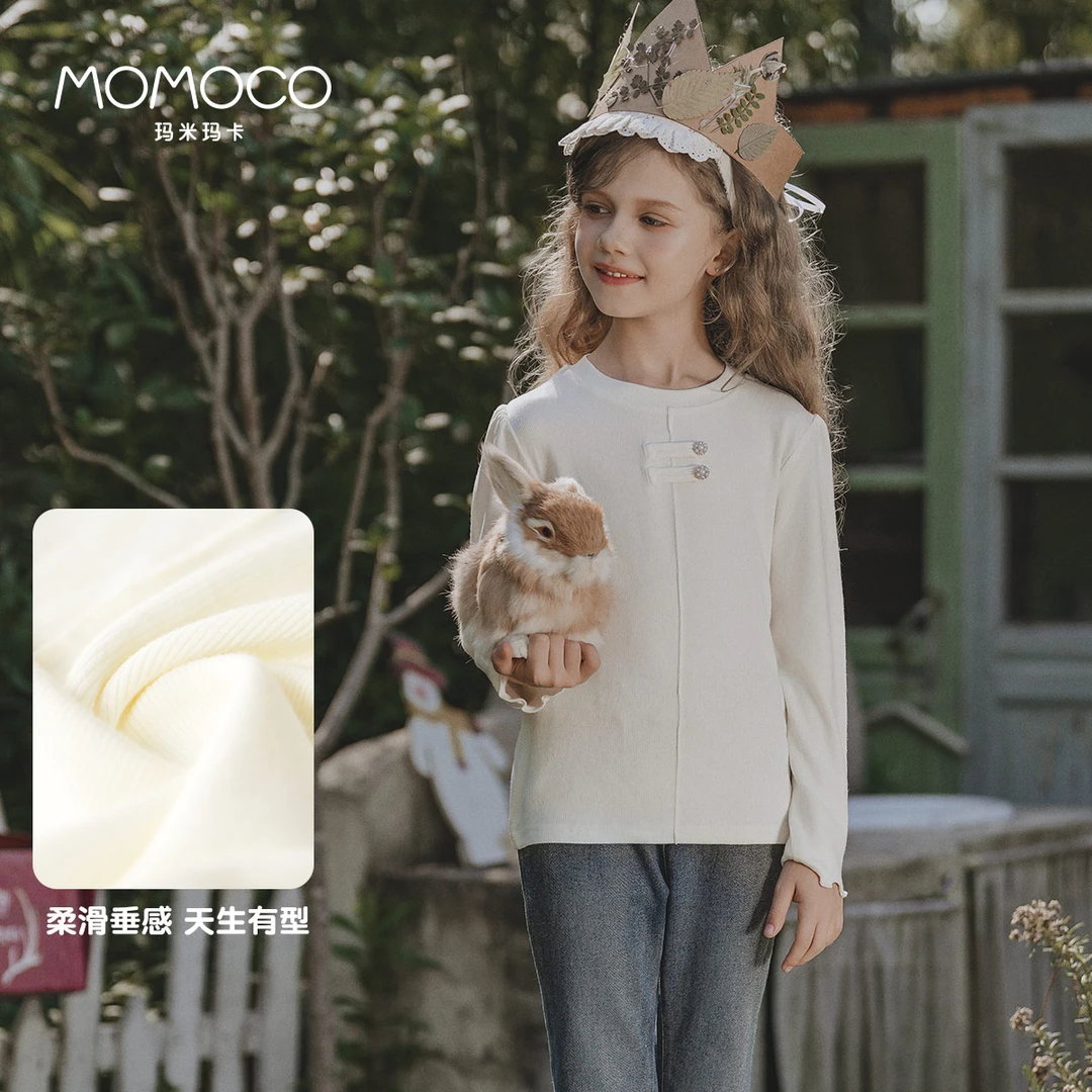 MOMOCO/玛米玛卡女童长袖款中小童韩版精致盘扣潮75710235004