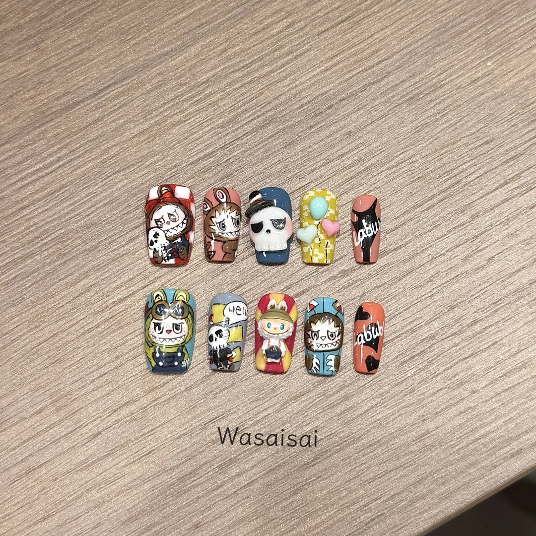 【labubu】 哇噻噻轻奢纯手工美甲高级气质定制穿戴甲显白