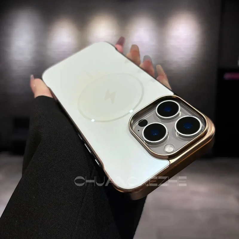 轻薄散热无边框细圈磁吸壳适用苹果16promax手机壳iPhone15/14/13