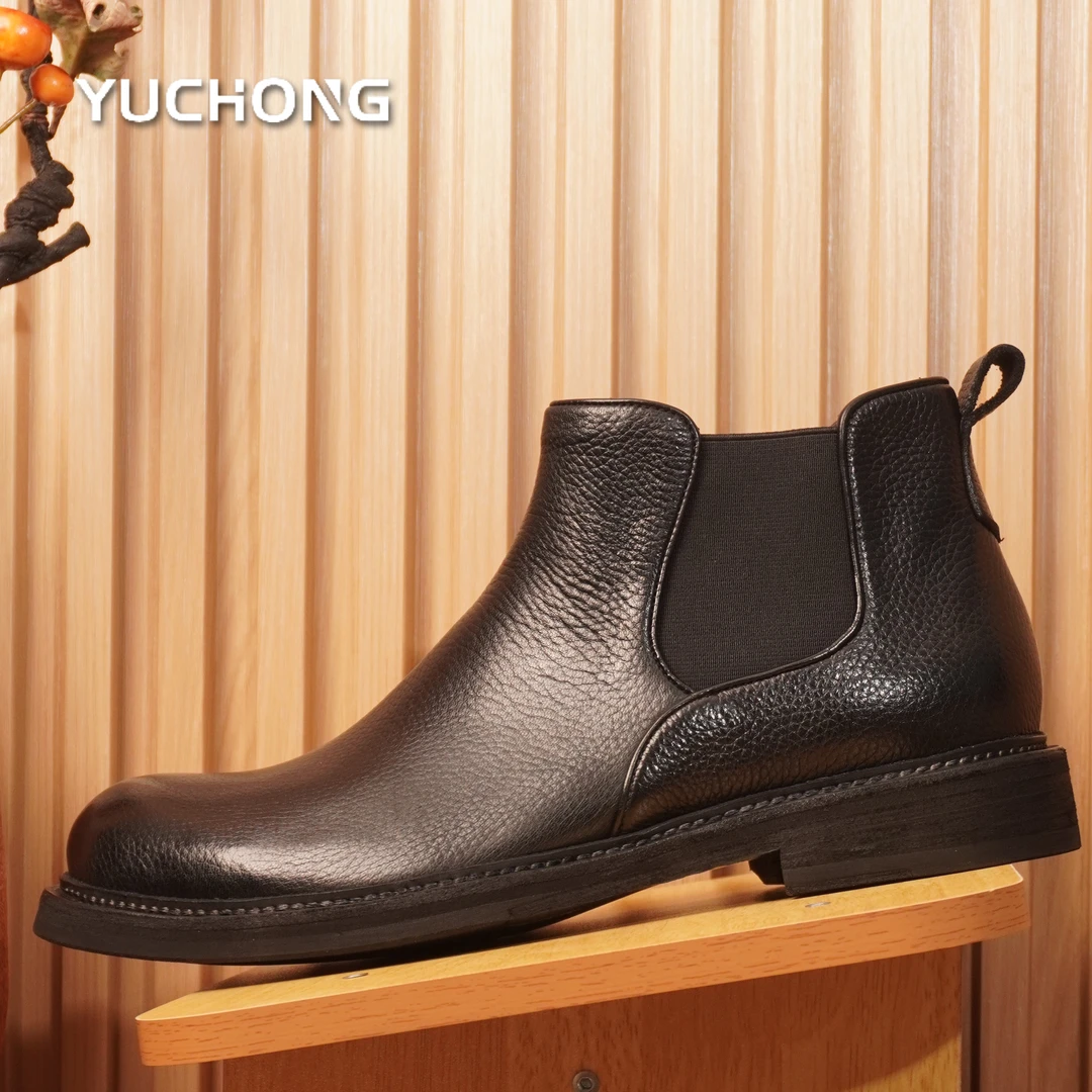 鹿皮固特异男士一脚蹬切尔西靴