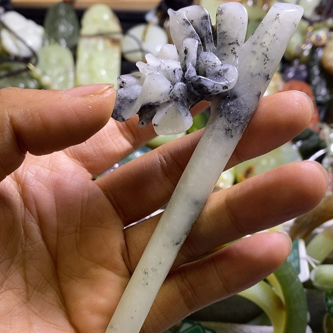 岫玉未镶嵌发簪发簪