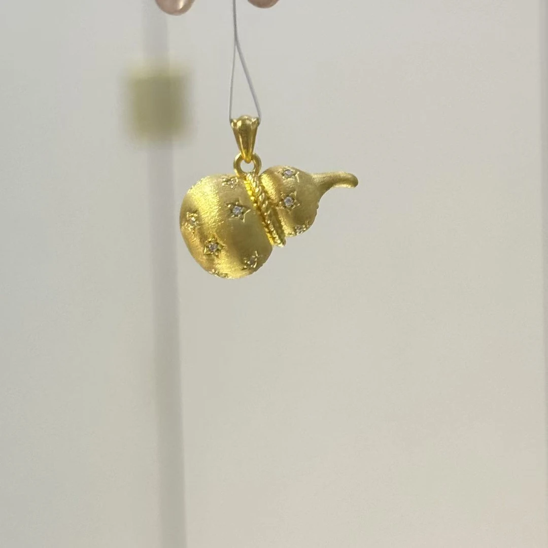 Y【星星葫芦点钻吊坠】--足金999精工5D（点钻附加258/98）