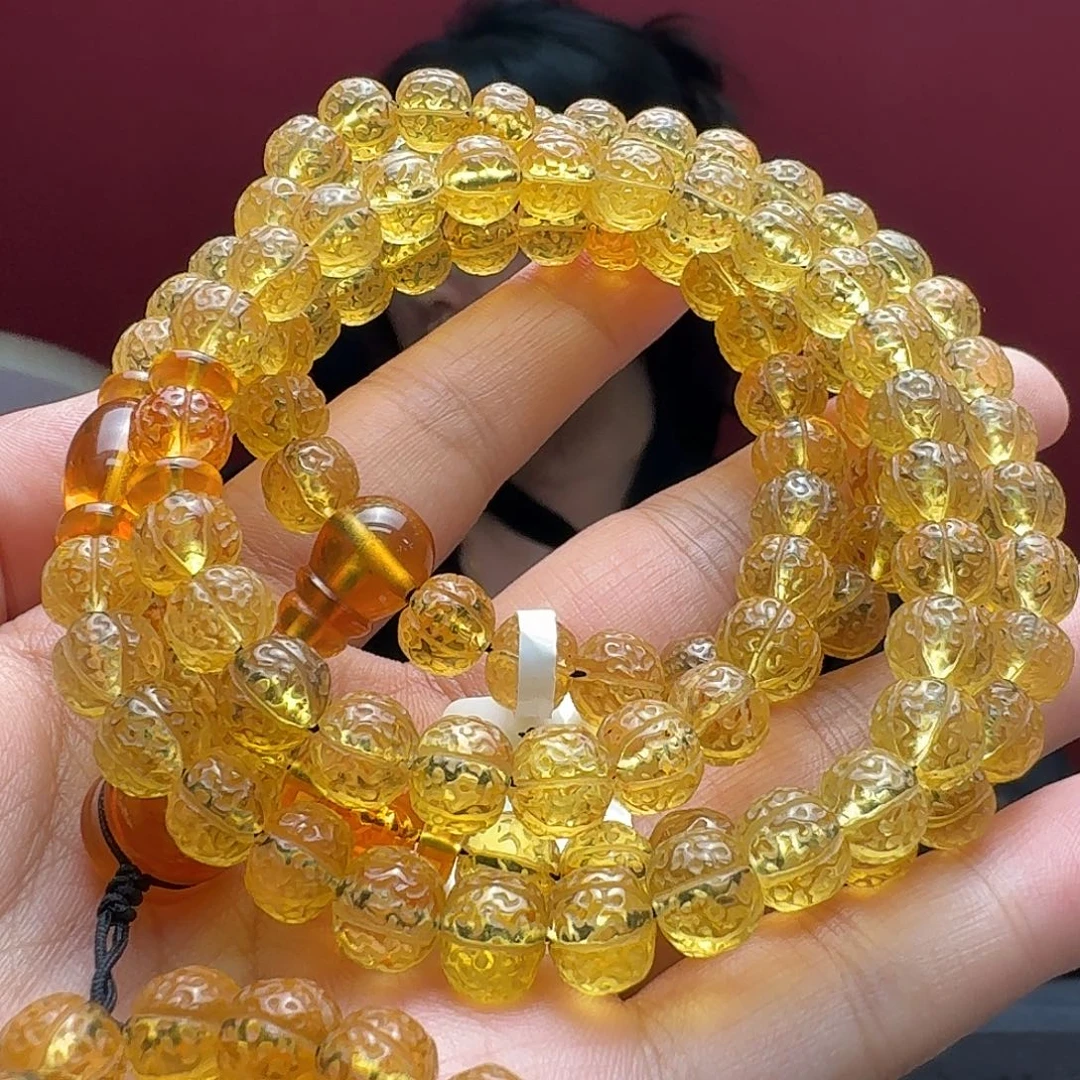 琥珀未镶嵌珠宝奇石金刚菩提子108粒