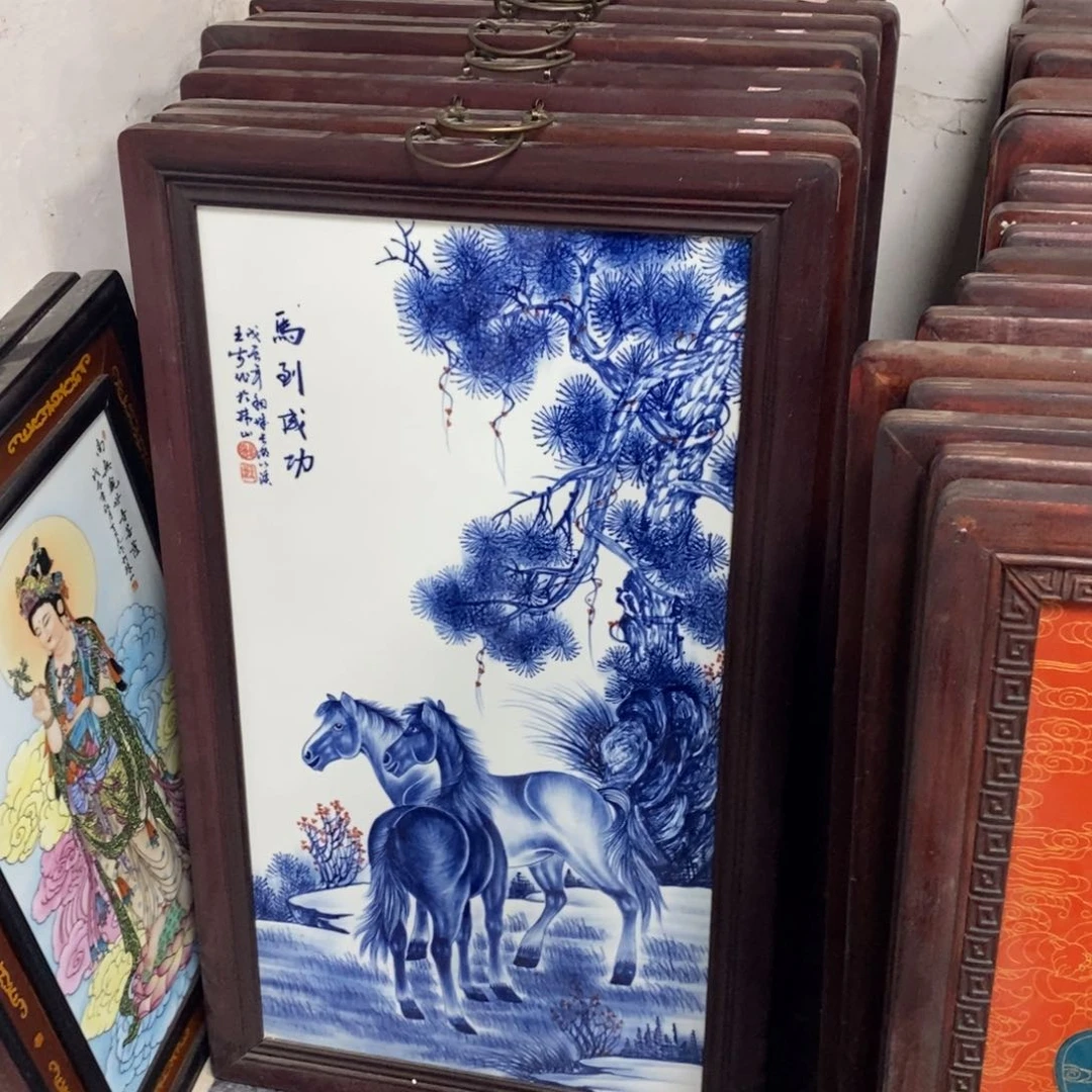 瓷片90*52*1景德镇瓷板画柴窑烧制