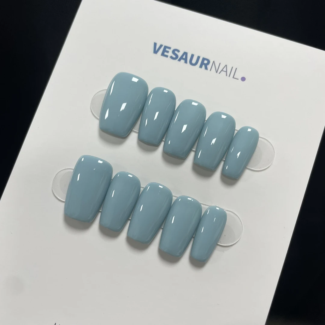 现货秒发【蓝色】纯手工轻奢手工穿戴甲（送高级美甲甲片）高级感
