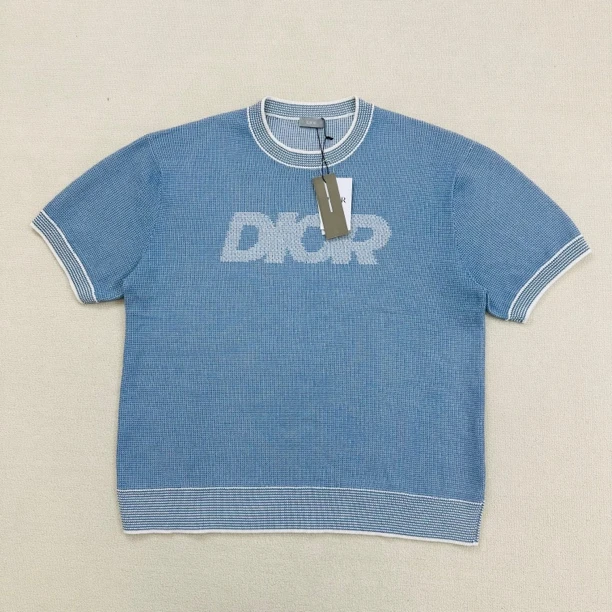 全新未使用 DIOR/迪奥 新款提花logo针织短袖/XXL码/WL0785