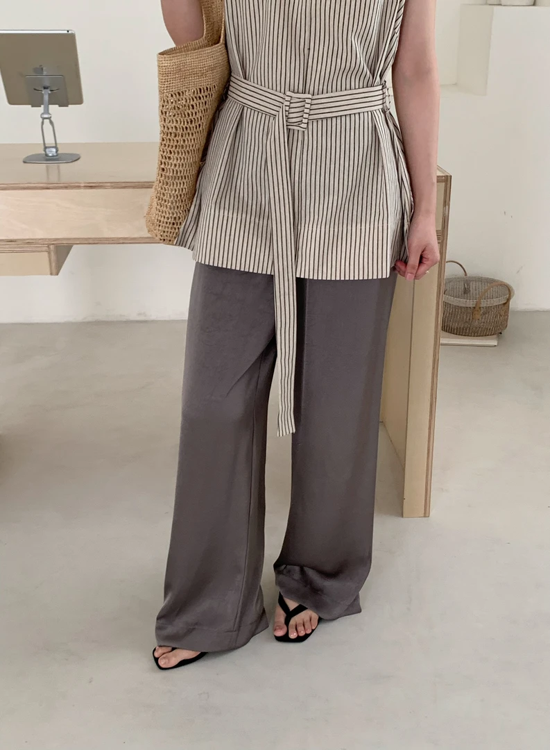 vvs@5758 韩系百搭高腰垂感直筒阔腿凉凉裤（S裤长106）6-4