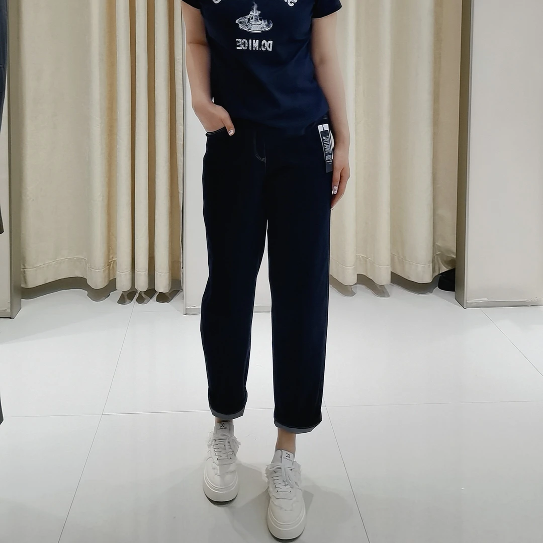 迪家时尚青金石蓝裤子