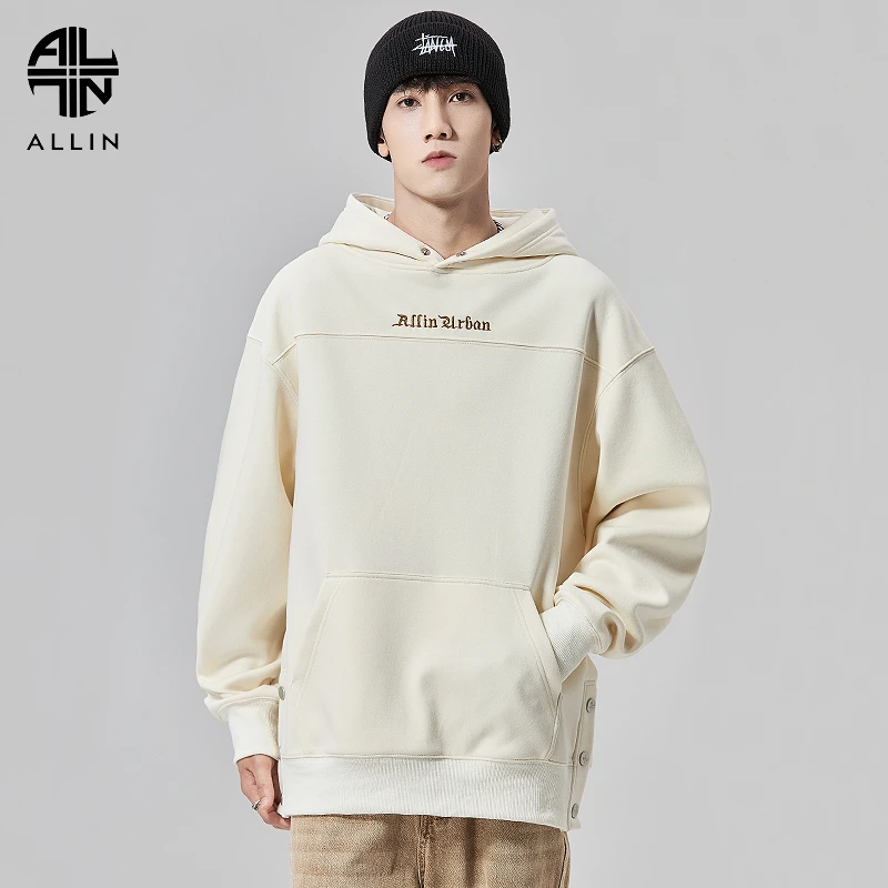 重磅连帽卫衣男女同款春秋字母刺绣套头帽衫美式高街潮牌情侣外套