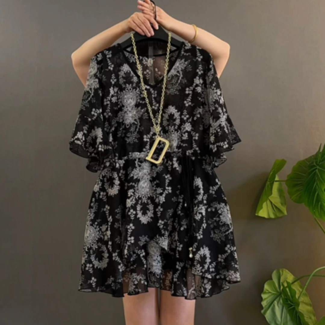 V领气质微透凉爽宽松显瘦雪纺衫