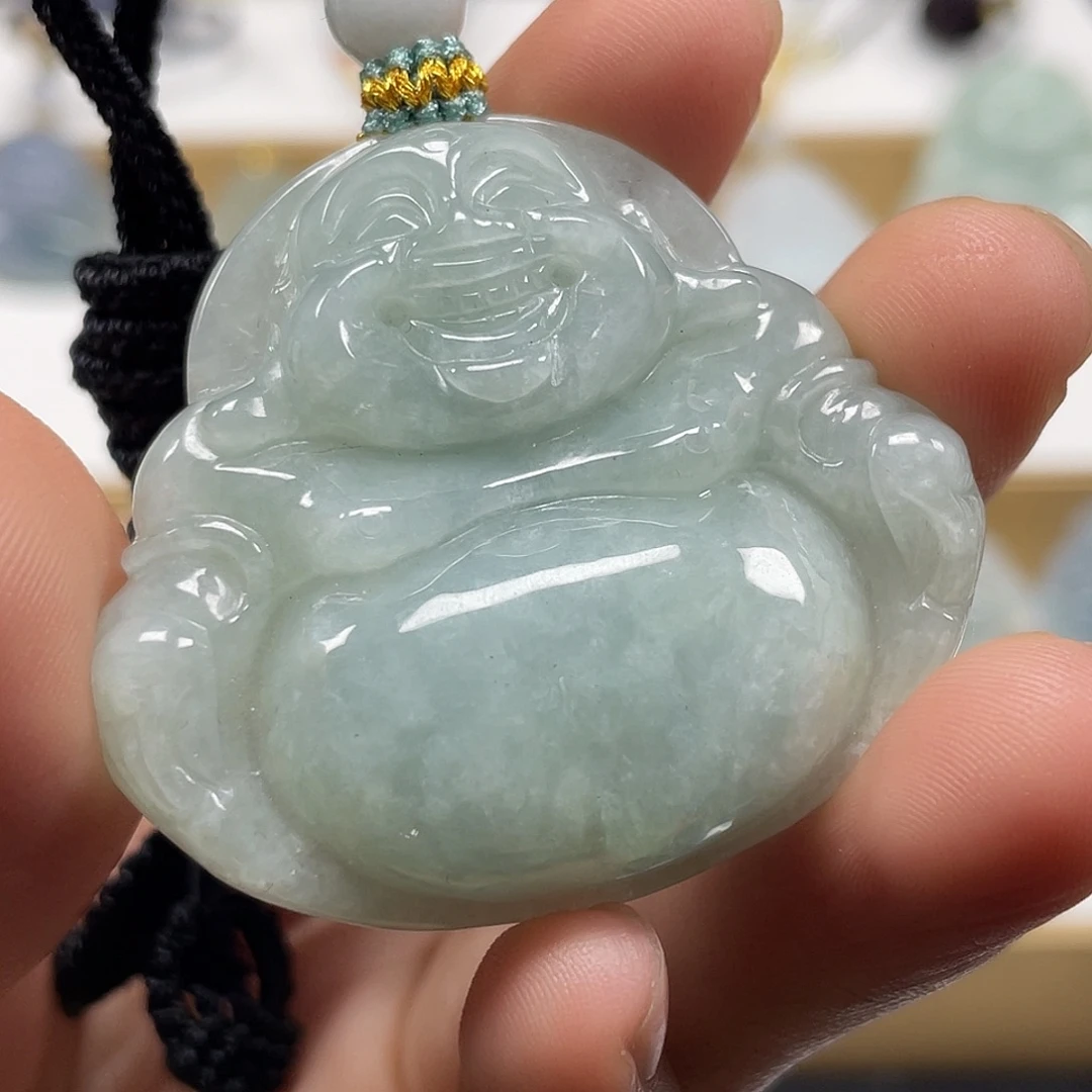 翡翠未镶嵌颈饰天然翡翠佛公吊坠一件66号