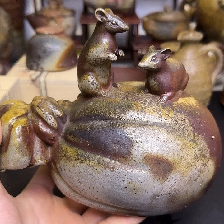 铃木黄弋作品鼠摆件一个 鼠耳朵掉皮