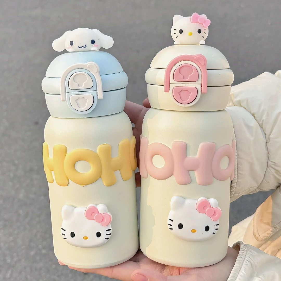 FAVMARTHAKitty保温杯女2025新款可爱高颜值学生不锈钢ins双饮杯