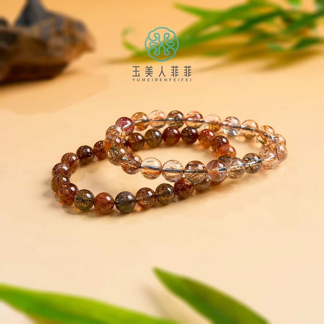 珠光宝气/水晶黑金超七单圈手串约8mm/多样性发一