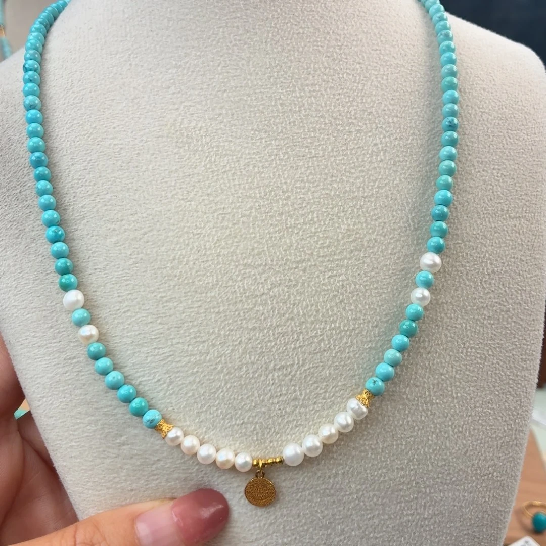 绿松石18K金镶嵌颈饰