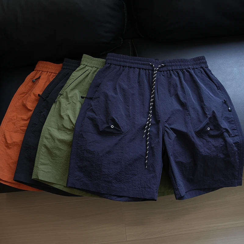 隐形拉链休闲短裤男款宽松百搭运动户外五分裤七分裤速干六分裤