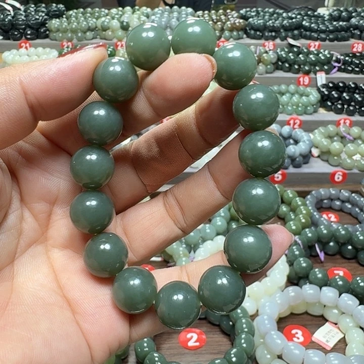 未镶嵌手链和田玉新疆且末蓝卡14
