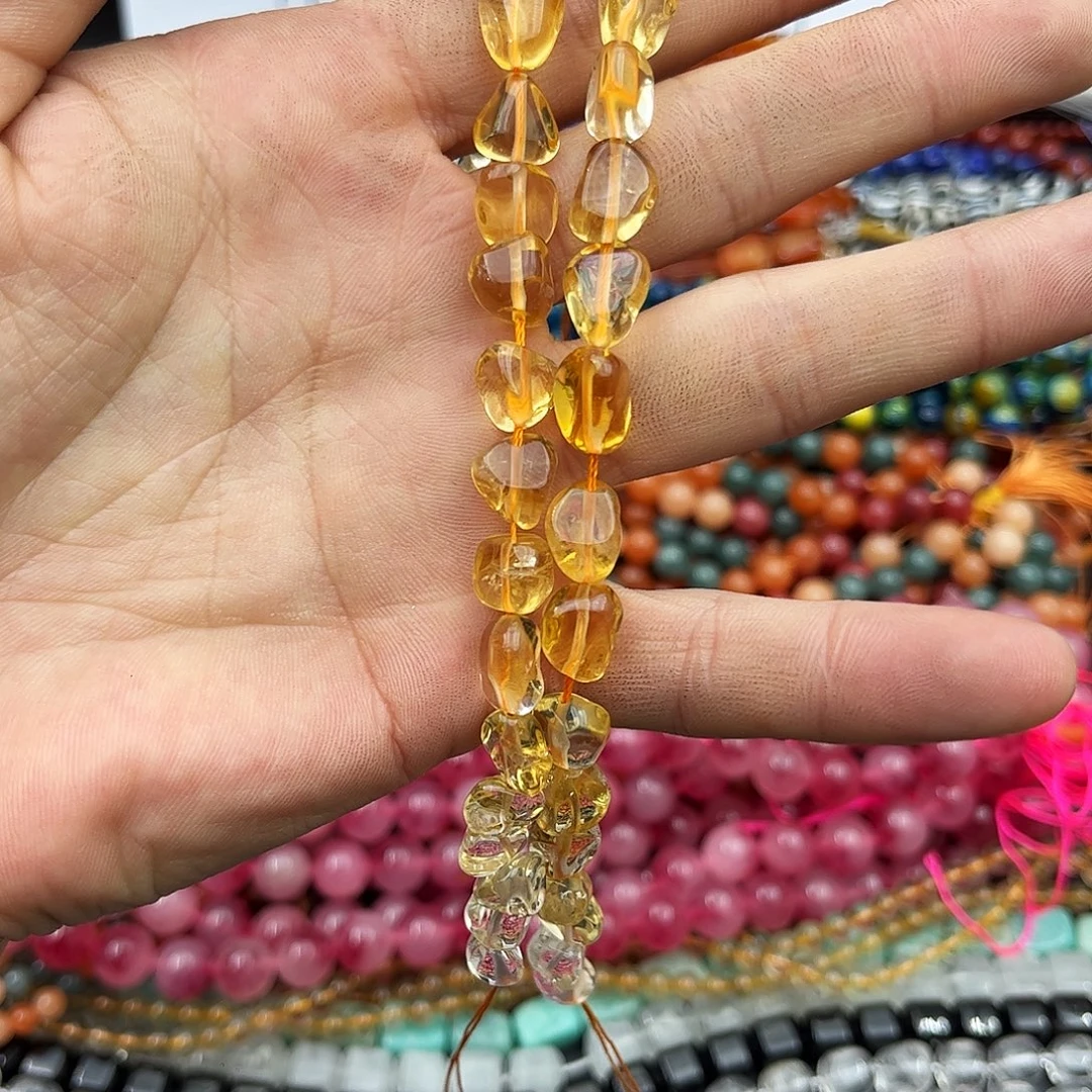 玛瑙/玉髓未镶嵌珠宝半成品黄水晶随形