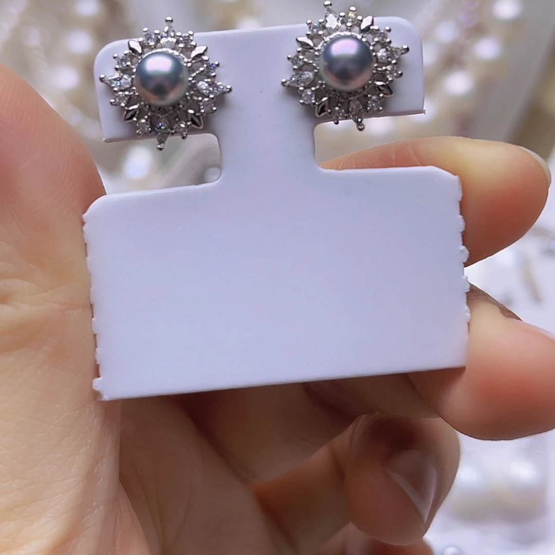 吊坠耳钉淡水珍珠银S925镶嵌