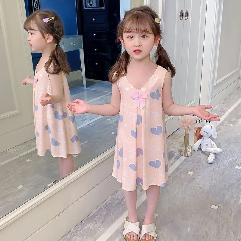 YeeHoO英氏【断码】夏季女童睡裙新款吊带睡衣薄款棉绸公主风睡衣