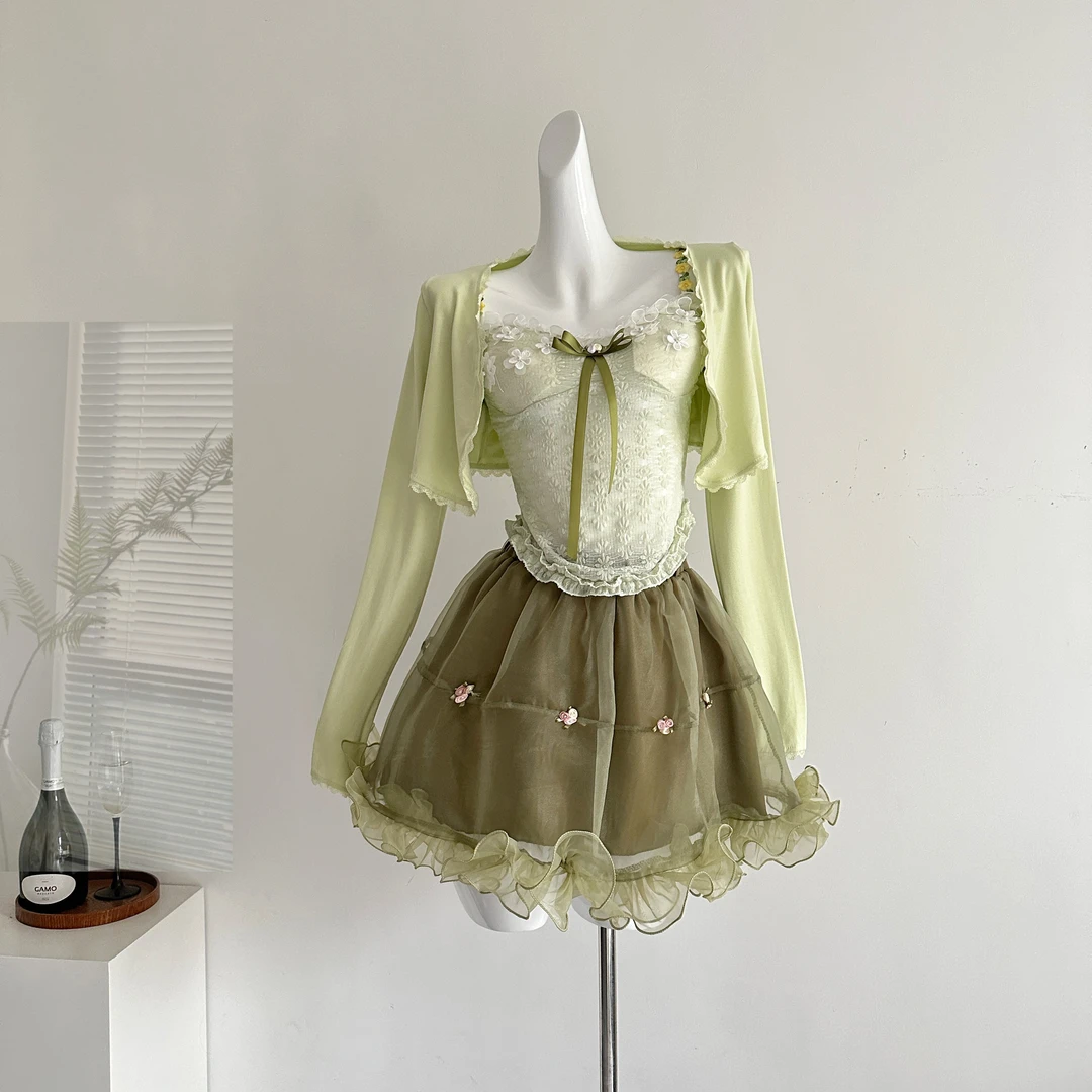 瑞茜·威瑟斯 森林秘境 千金公主纯欲风法式短裙开衫