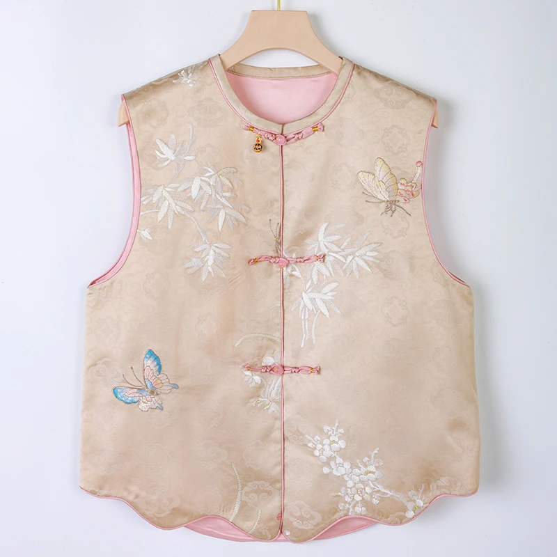 崔万志专属春夏新品国风新中式重工刺绣盘扣显瘦女马甲外套-9806