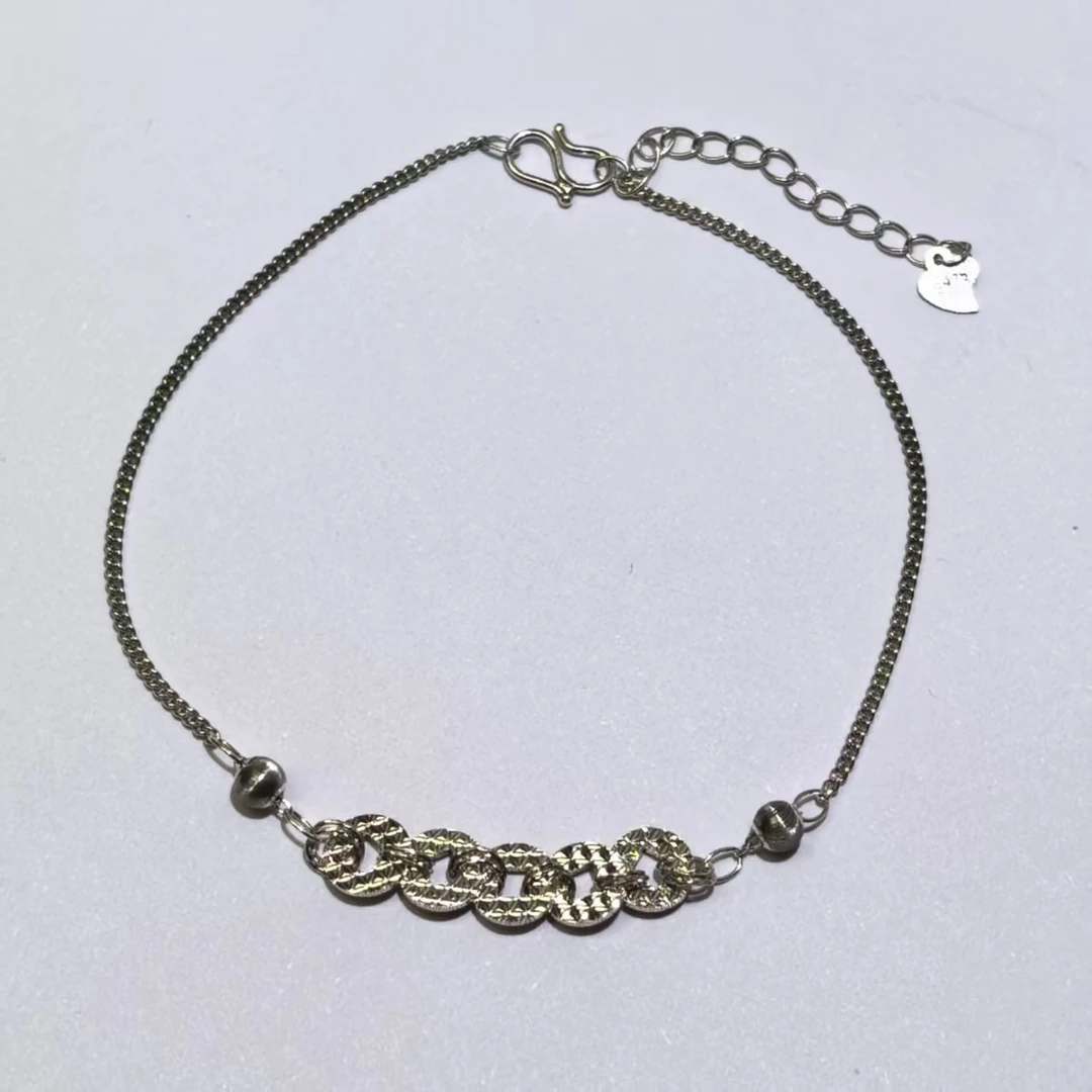 925银脚链 （老银工厂3号店）24精品五路财源滚滚脚链 （多样性发货）