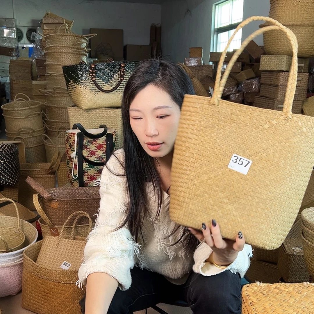 草编草编包/草编收纳盒带瑕疵