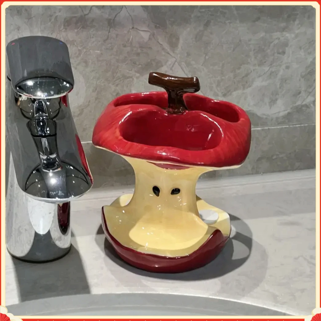 苹果陶瓷电动牙刷收纳PGSN置物架卫生间洗手台洗漱台牙膏牙【湖湖】