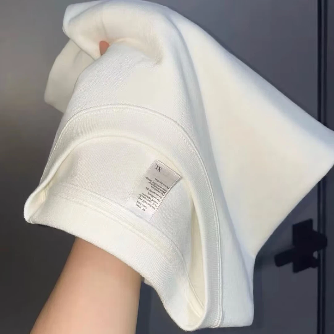 【常规正肩】重磅不透光四季情侣女纯白色休闲百搭圆领短袖大白T