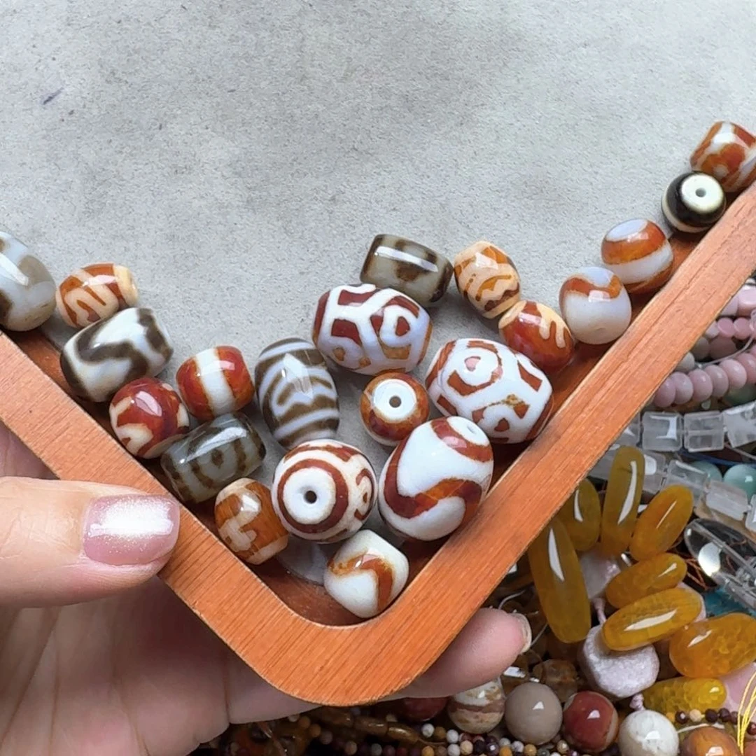 合金玛瑙/玉髓珠宝半成品5个天朱随机发