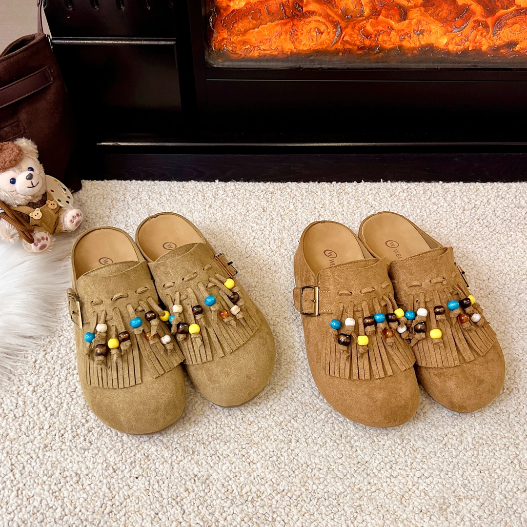 小个子增高5公分内增高复古包头勃肯半拖2025秋季新款设计款拖鞋