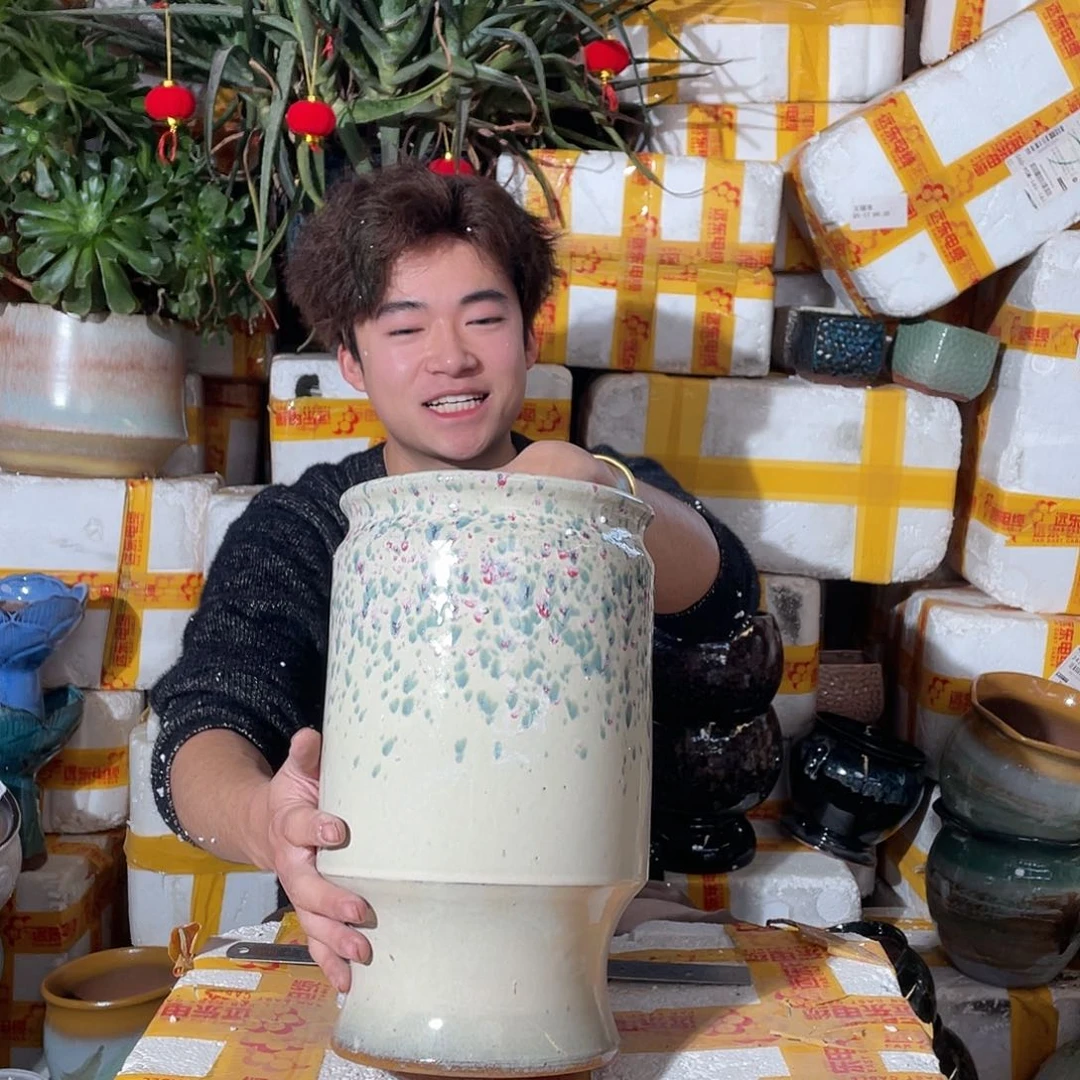 无铅玻璃宜兴紫砂花盆