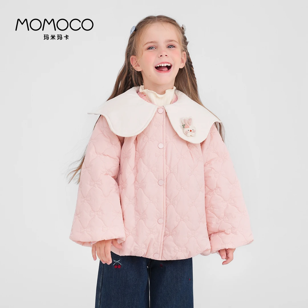 MOMOCO/玛米玛卡女童冬季新款洋气保暖翻领甜棉服外套77880125003