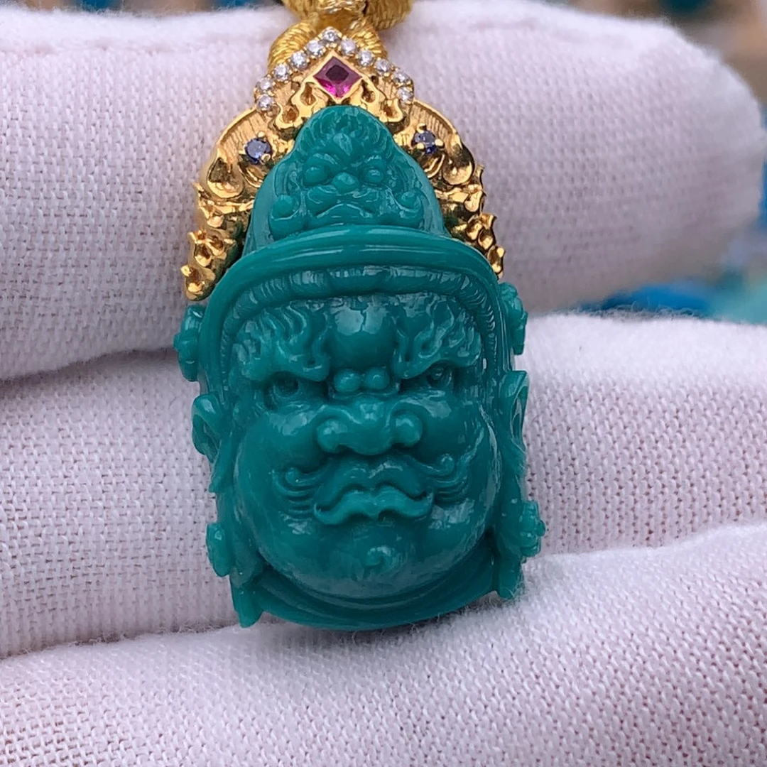 绿松石18K金镶嵌珠宝奇石