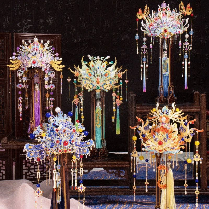艺模凤冠3D立体拼图金属拼装模型手工diy材料车内挂件摆件车载