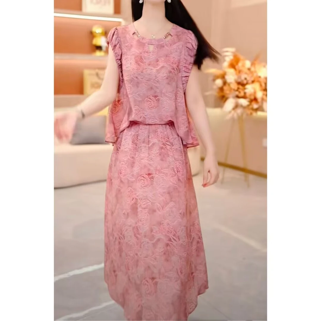 【SJYH2562】夏季新款套装两件套时尚优雅减龄洋气套装气质