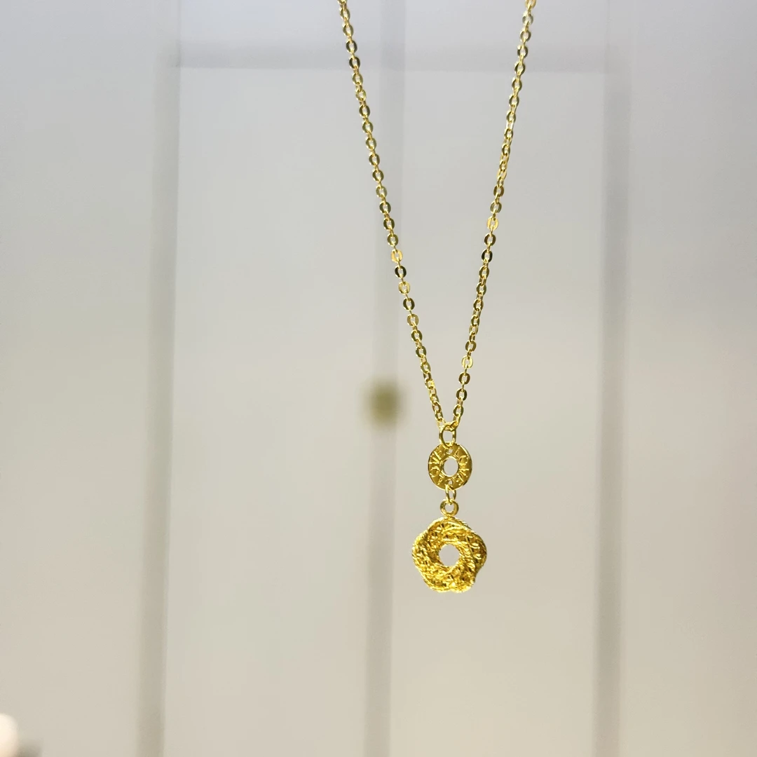 PT950【PT钱币富贵花套链】铂金950首饰