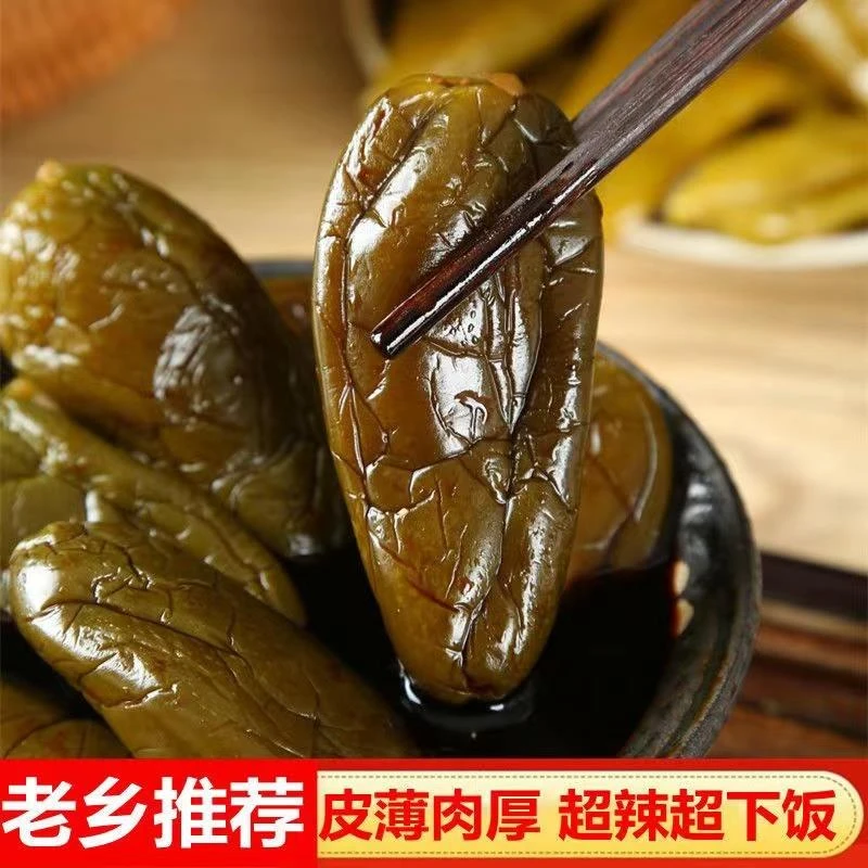 东北农家自制油焖港椒腌青辣椒酱油辣椒特辣肉椒下饭咸菜袋