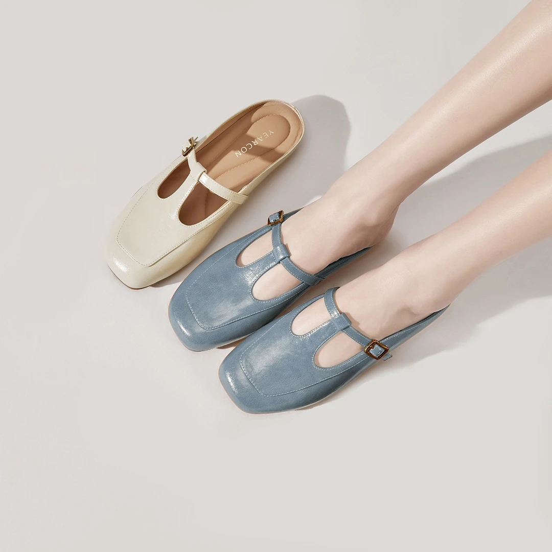 意尔康女鞋夏季新款爆款浅口商场同款百搭法式夏天穿裙子专用鞋子