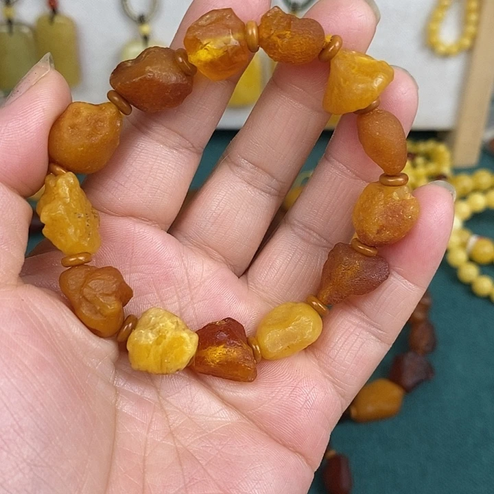 蜜蜡未镶嵌珠宝奇石海漂籽手串
