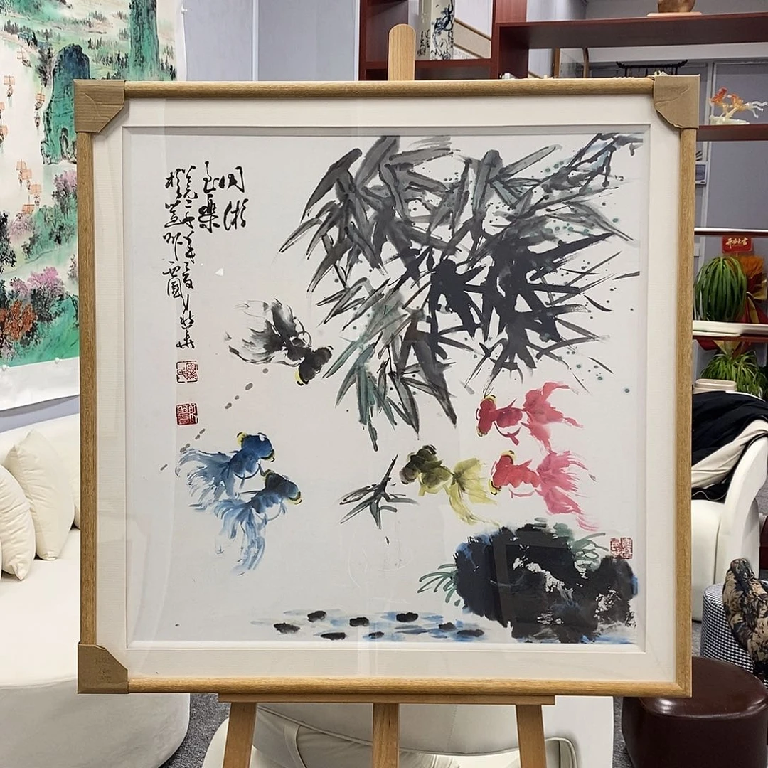 国画罗鼎华四尺斗方70*70精品带框