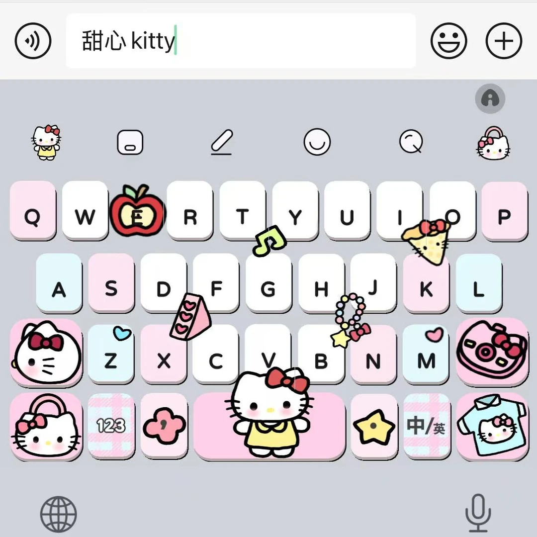 【甜心kitty】苹果百度输入法皮肤带漂浮白肚皮键盘办公相关服务