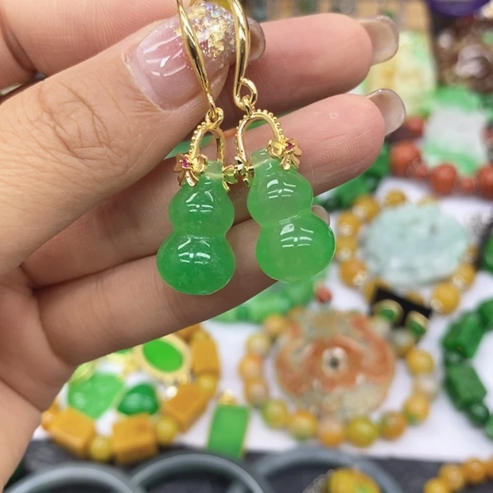 翡翠未镶嵌耳饰耳坠13